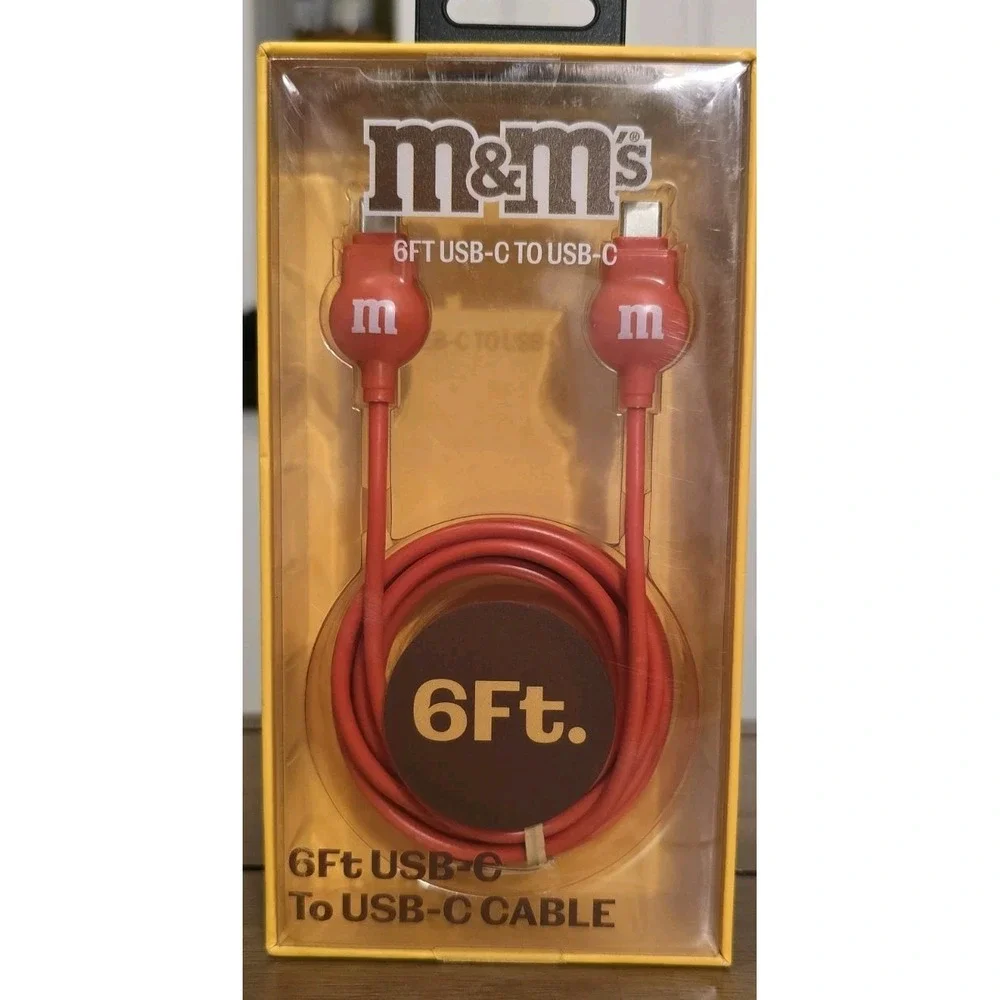 M & M CANDY 6' ft Orange‎ CHARGING USB-C CABLE To USB-C Official Licensed NIB